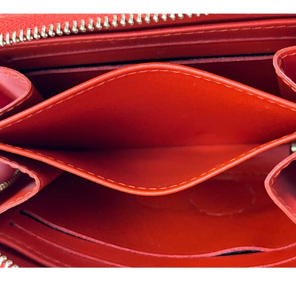 Louis Vuitton Vernis Compact Zippy Wallet Orange Patent Leather TH2029 France - Picture 9 of 13